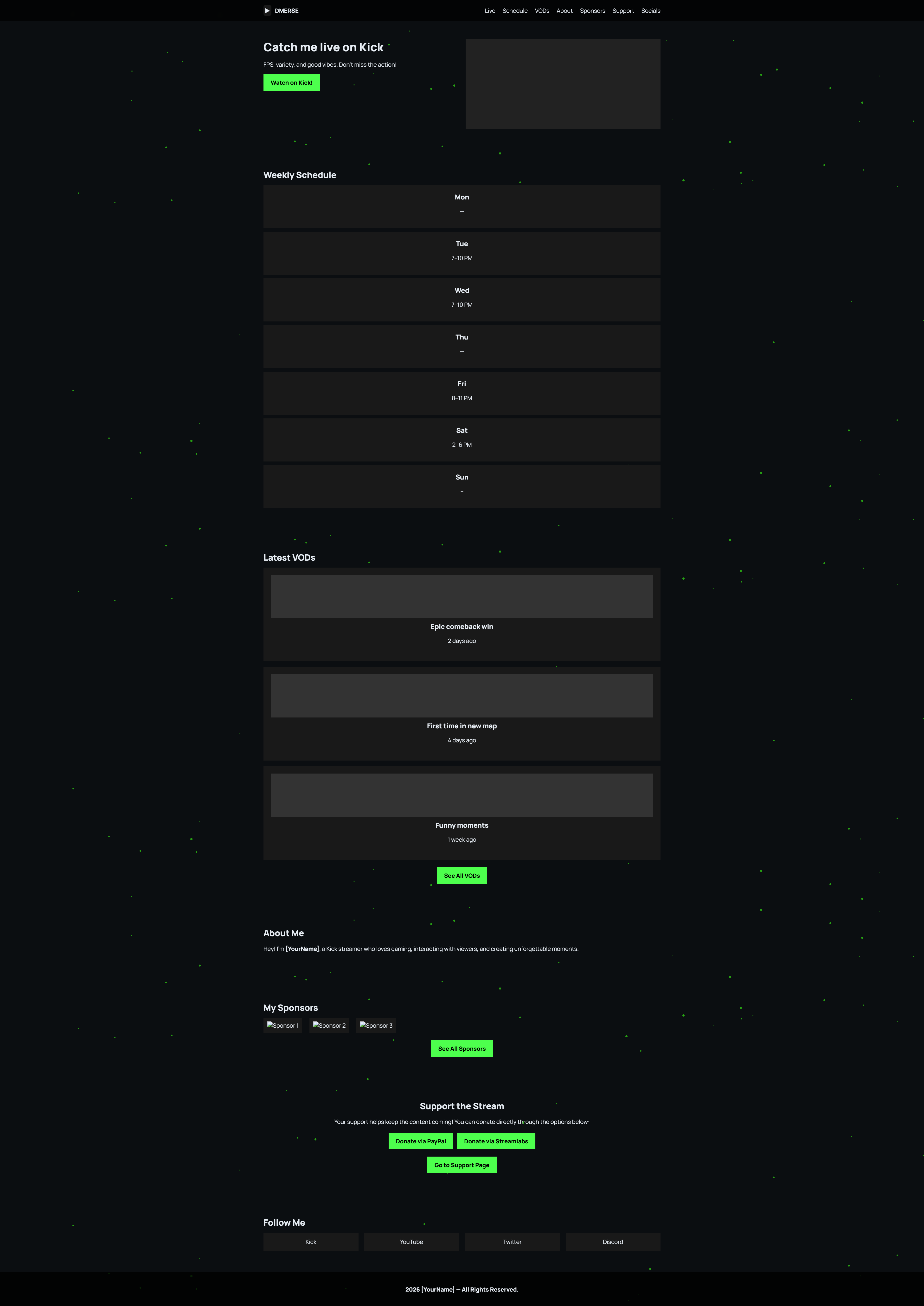 Content Creator Website Design